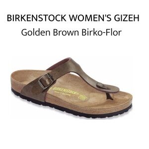 💯 BIRKENSTOCK WOMEN'S GIZEH • Golden Brown Birko-Flor • Size 39